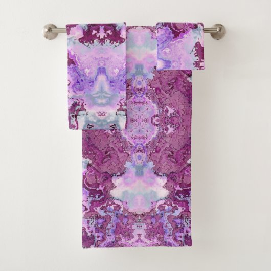 Paarse en roze marmer Stone textuur Bad Handdoek (Insitu)