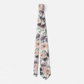 Paarse en roze mauve bloemen bloemensier halsdoek stropdas (Achterkant)