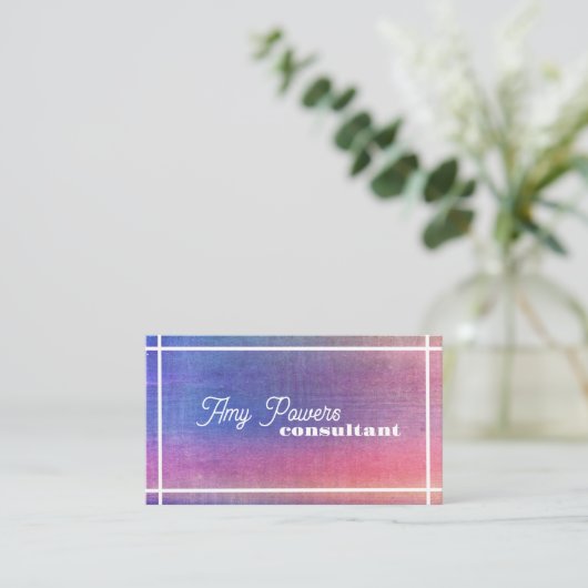 paarse en roze minimalistische distressed paint cu visitekaartje (Staand voorkant)