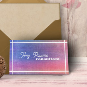 paarse en roze minimalistische distressed paint cu visitekaartje