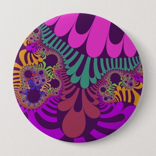 Paarse en Roze Mod Ronde Button 4,0 Cm (Voorkant)