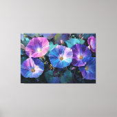 Paarse en Roze Morning Glory Schildering Abstract Canvas Afdruk (Voorkant)
