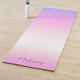Paarse en roze ombre-ontwerp met naam yogamat