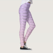 Paarse en roze ombre zilverstrepen strepen leggings (Rechts)