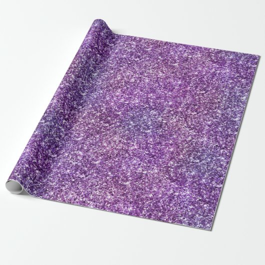 Paarse en roze oogstgradiënt glitter cadeaupapier (Uitgerold)