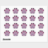 Paarse en roze opdruk ronde sticker (Vel)