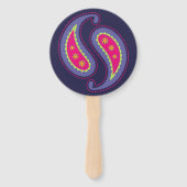 Paarse en Roze Paisley Handwaaier (Achterkant)