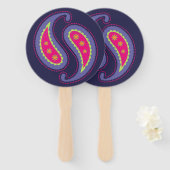 Paarse en Roze Paisley Handwaaier (Voorkant en achterkant)