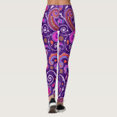Paarse en Roze Paisley Leggings (Achterkant)