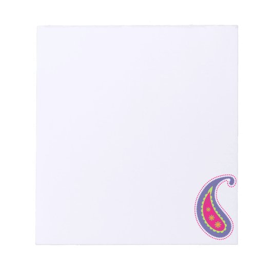 Paarse en Roze Paisley Notitieblok (Voorkant)