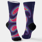Paarse en Roze Paisley Sokken (Gebogen)
