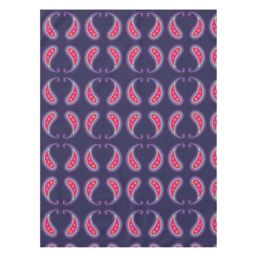 Paarse en Roze Paisley Tafelkleed (Voorkant)