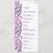 Paarse en roze paisley traditionele Indiase bruilo Programmakaart (Voorkant / Achterkant)