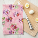 Paarse en roze pansies theedoek<br><div class="desc">Paarse en roze pansies</div>