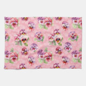 Paarse en roze pansies theedoek (Horizontaal)