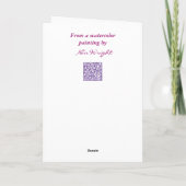 Paarse en Roze Pasen Kaart (Achterkant)