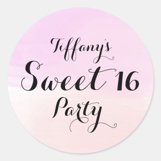 Paarse en roze pasta ombre Sweet 16 Sticker (Voorkant)