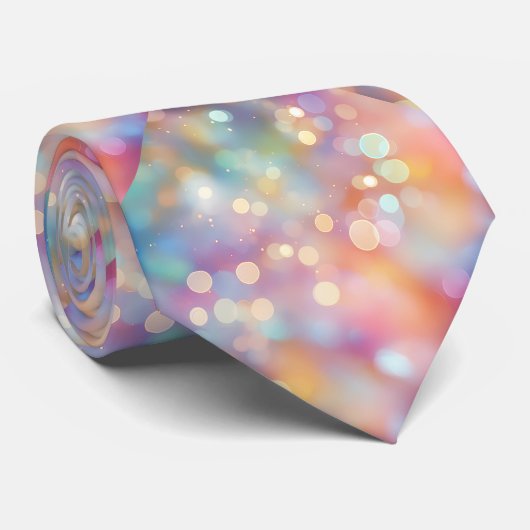 Paarse en Roze Pastel Sparkly Feestelijk Stropdas (Opgerold)