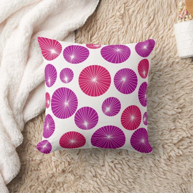 Paarse en roze pinwielen kussen (Deken)