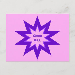 Paarse en Roze Pistolen Kill Briefkaart