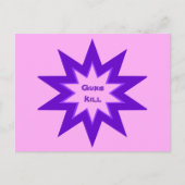 Paarse en Roze Pistolen Kill Briefkaart (Voorkant)