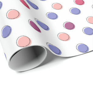 Paarse en roze pokadots cadeaupapier