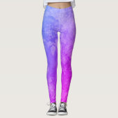 Paarse en roze regenboogontwerp Leggings (Voorkant)