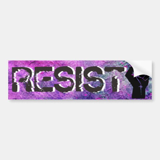 Paarse en roze RESIST Eerste Bumpersticker (Voorkant)
