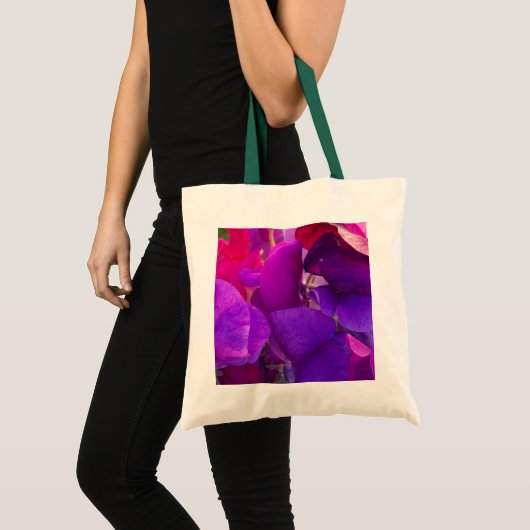 Paarse en roze reuzensnoerwten tote bag (Voorkant (product))