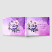 Paarse en roze Rose Alcohol Garden Wedding Gastenboek (Volledig)