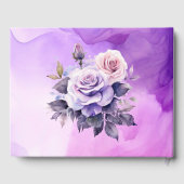 Paarse en roze Rose Alcohol Garden Wedding Gastenboek (Achterkant)