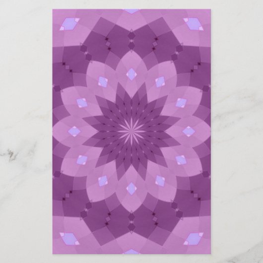 Paarse en roze rosette briefpapier (Voorkant)