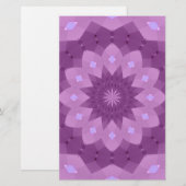 Paarse en roze rosette briefpapier (Voorkant / Achterkant)