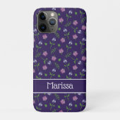  Paarse en Roze Rozen Rosebud Bloemenprint Case-Mate iPhone Case (Achterkant)