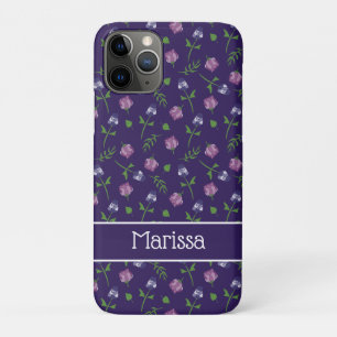  Paarse en Roze Rozen Rosebud Bloemenprint Case-Mate iPhone Case