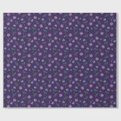 Paarse en roze rozen Rosebud Floral Print Cadeaupapier (Vlak)