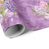 Paarse en roze seringen cadeaupapier (Rol Hoek)