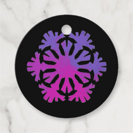 Paarse en roze sneeuwvlok  bedankjes labels