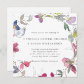 Paarse en roze snoepdop kaart (Voorkant / Achterkant)