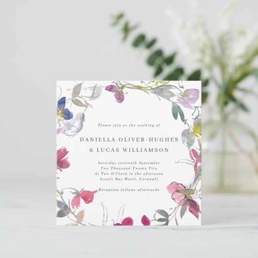 Paarse en roze snoepdop kaart (Staand voorkant)