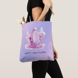 Paarse en Roze Spook Paarse en Blauwe Halloween Tote Bag