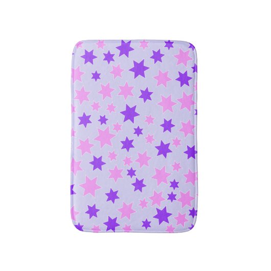 Paarse en roze sterren badmat (Voorkant Verticaal)