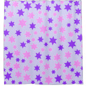 Paarse en roze sterren douchegordijn (Voorkant)