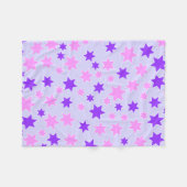 Paarse en roze sterren fleece deken (Voorkant (Horizontaal))