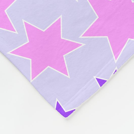 Paarse en roze sterren fleece deken (Hoek)