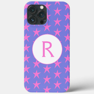 Paarse en Roze Sterren Initiaal Case-Mate iPhone Case
