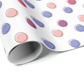 Paarse en Roze Stippen Cadeaupapier (Rol Hoek)