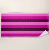 Paarse en roze strepen strandlaken (Voorkant)