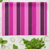 Paarse en roze strepen theedoek (Gevouwen)