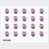 paarse en roze taart ronde sticker (Vel)